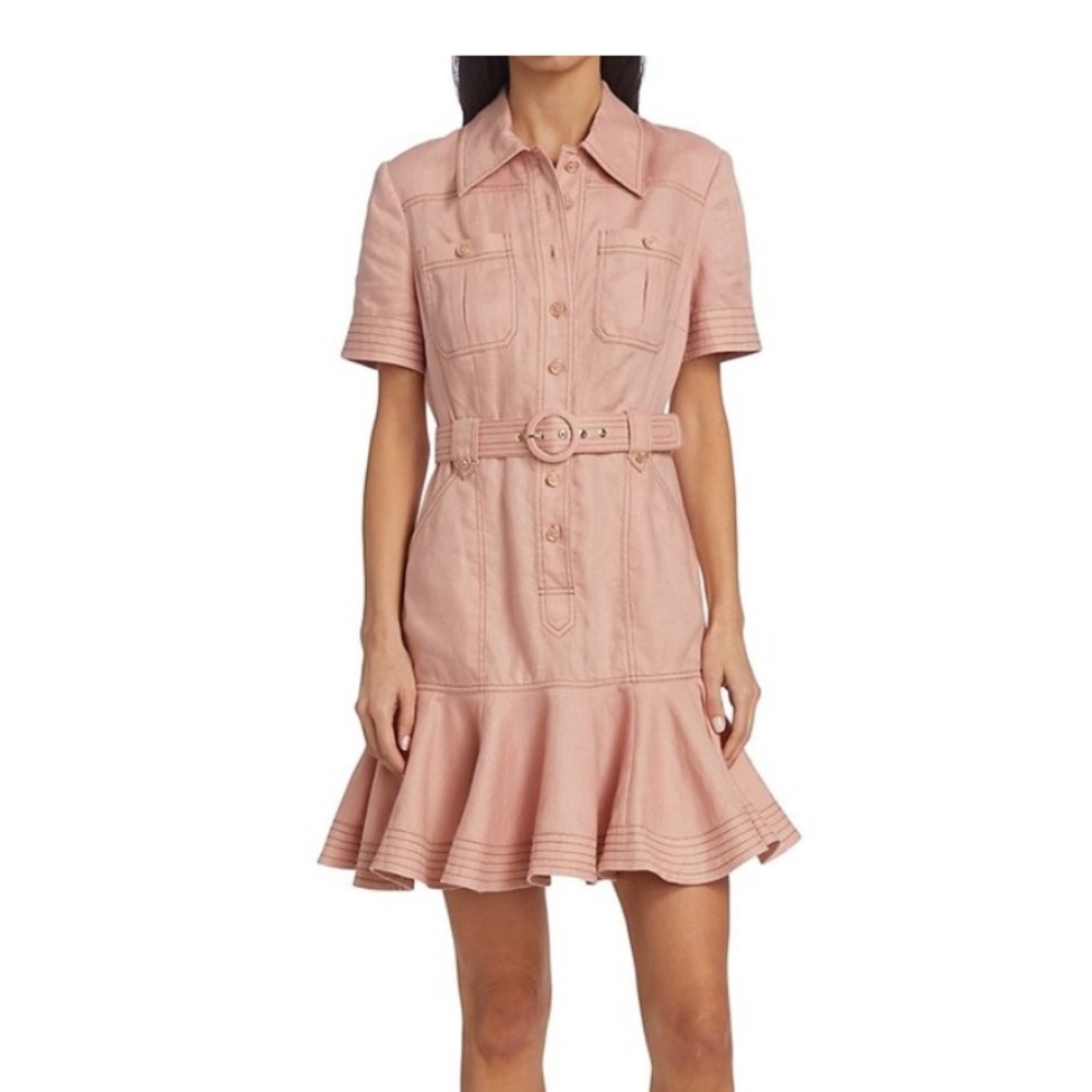Zimmermann Moonshine Linen Belted Dress, AU0 - Picture 3 of 8